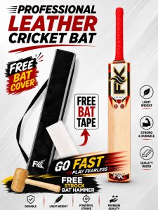 Premium Kashmir Willow Cricket Bat | 12+ Straight Grains | Double Shade Willow | Lightweight Under 1.199g | Ready to Play | Professional Cricket Bat with Free Cover, Grip, Face Tape & Stroke Hammer