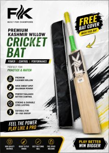 Premium Kashmir Willow Tennis Cricket Bat | Under 1200g | Perfect Balance | Medium Height | Ready to Play | Ideal for 10+ Age Group | Professional Tennis Ball Bat | Free Premium Bat Cover